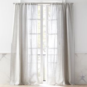 Dos Grey Linen Curtain Panel 48