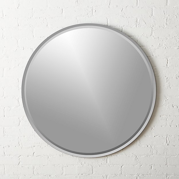 Circle Wall Mirror round double bevel wall mirror 36" | cb2 Circle Wall Mirror round double bevel wall mirror 36" | cb2