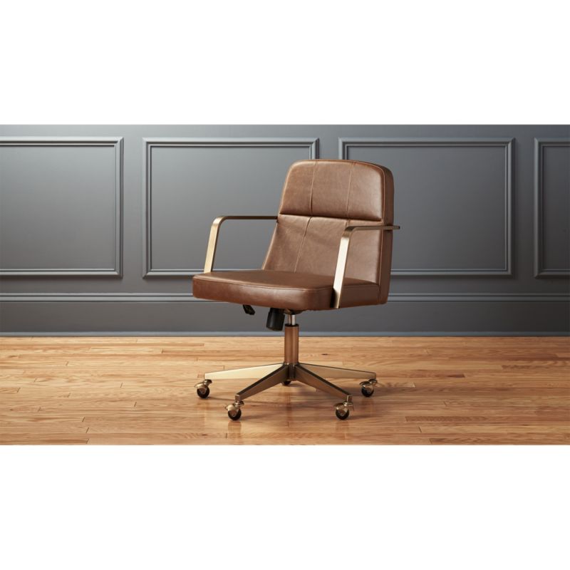 Draper Faux Leather Office Chair | CB2