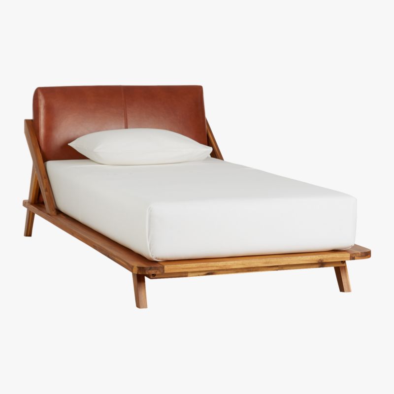 Cb2 leather deals bed frame