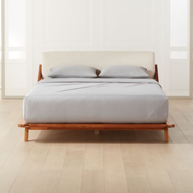 Online Designer Bedroom Drommen Acacia Wood Queen Bed