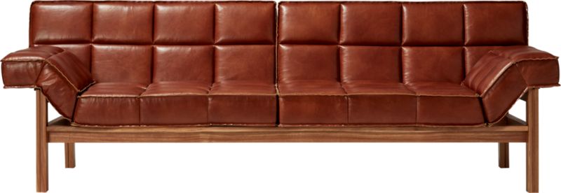 Cb2 drops store leather sofa