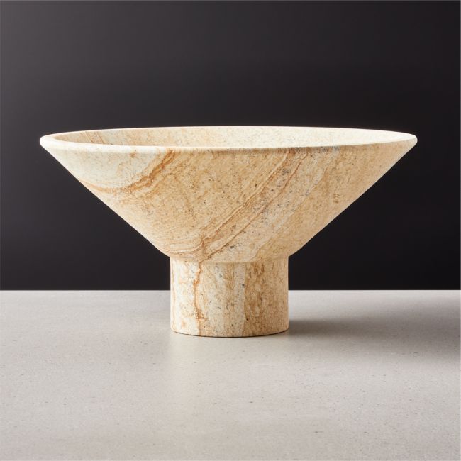 Online Designer Combined Living/Dining Dune Footed Sandstone Bowl