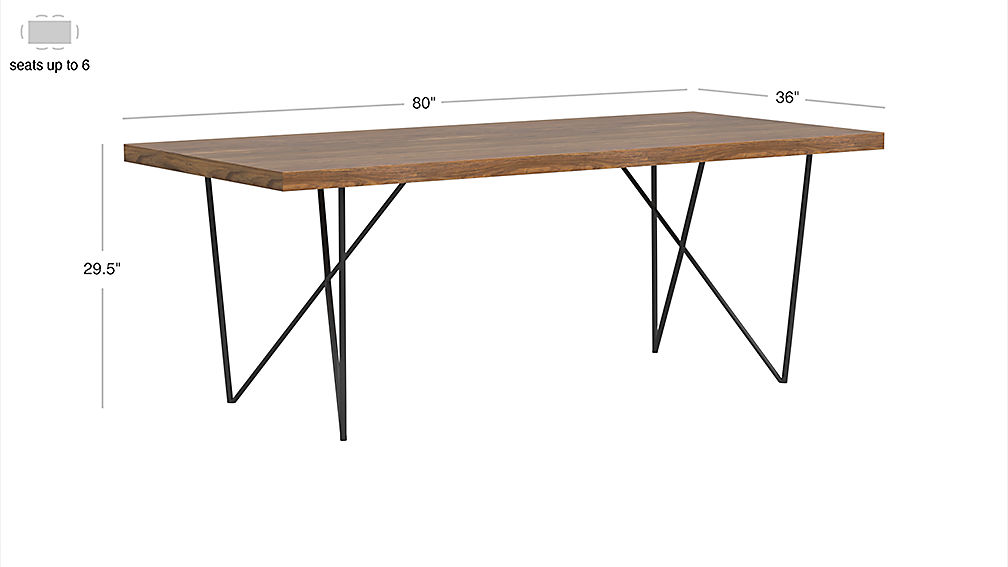 Dylan 36x80 Shesham Dining Table Cb2 Tap To Zoom Image With Dimension For Dylan 36 X80 Dining Table