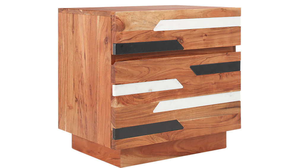 Edie Marble Wood Nightstand CB2