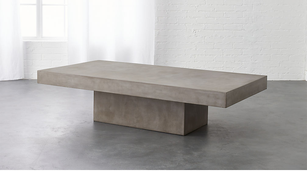 element rectangular grey concrete coffee table | CB2