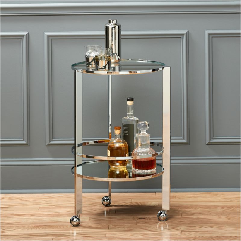 Metal Bar Carts Cb2 Ernest Chrome Bar Cart