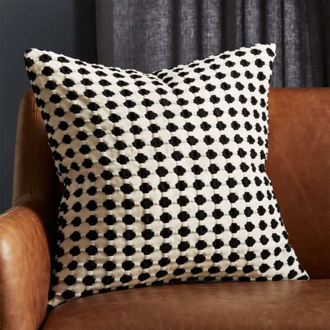 Online Designer Living Room 20" Estela Black and White Pillow with Down-Alternative Insert