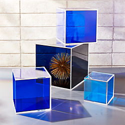 4-Piece Deep Blue Acrylic Storage Box Set