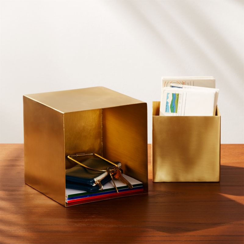 2Piece Small Brass Storage Boxes + Reviews CB2