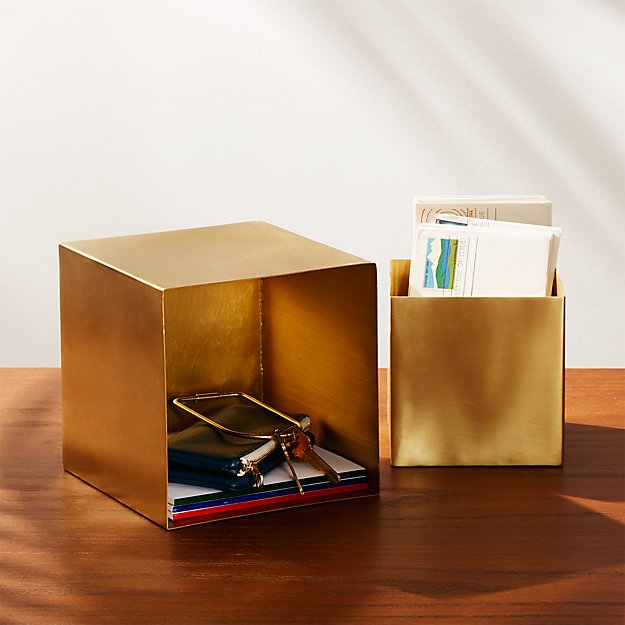 2Piece Small Brass Storage Boxes CB2
