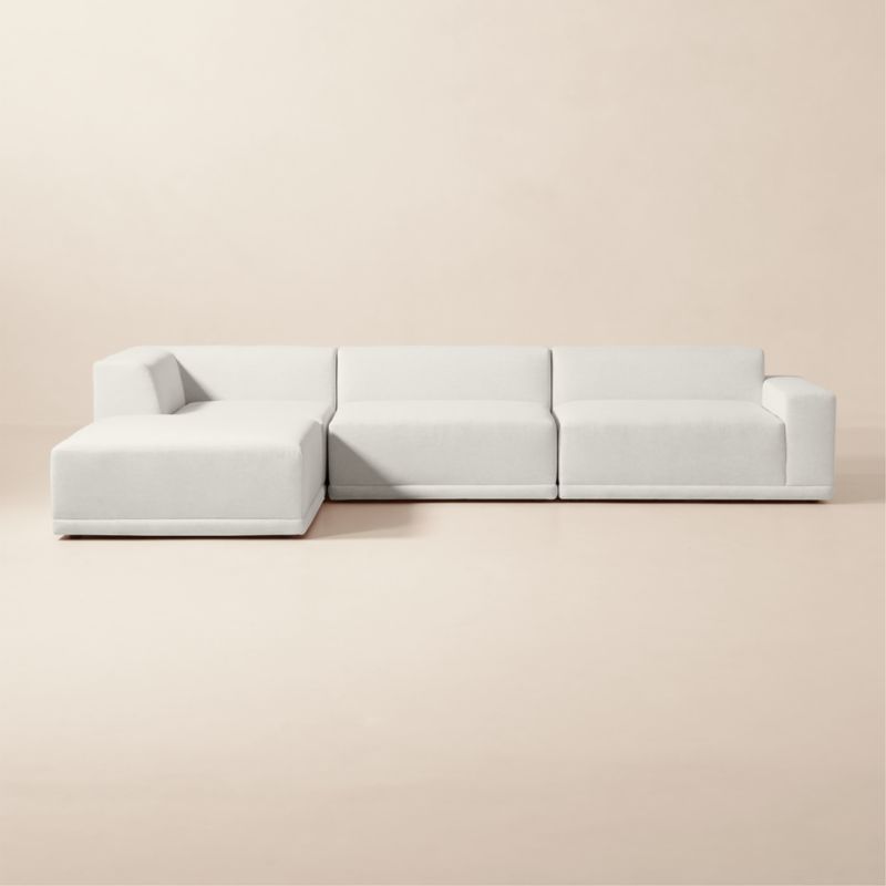 Stormo 4-Piece L-Shaped Ivory Boucle Sectional Sofa