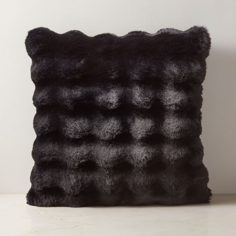 Kerro Black Woven Suede Throw Pillow Cover 18"x18"