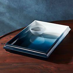 fedo ombre blue lacquer tray