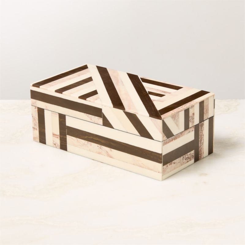 Axton Natural Storage Box with Unlacquered Brass Handle Small