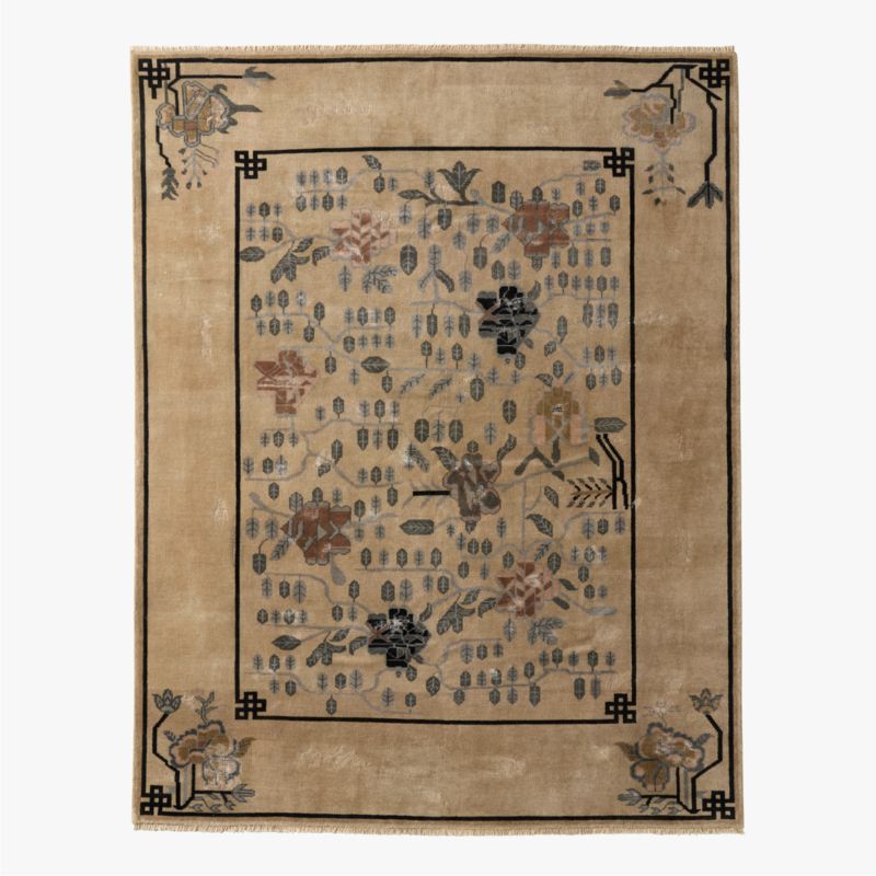 Fiora Hand-Knotted Light Brown New Zealand Wool Area Rug 8'x10'