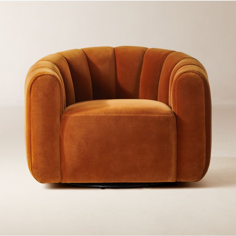 Gwyneth Black Boucle Swivel Chair by goop