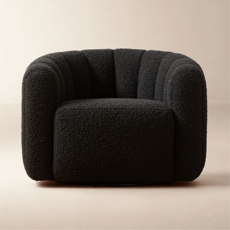 Black Boucle Pouf