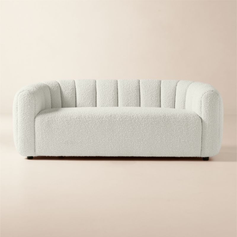 Marguerite 75" White Performance Fabric Apartment Sofa