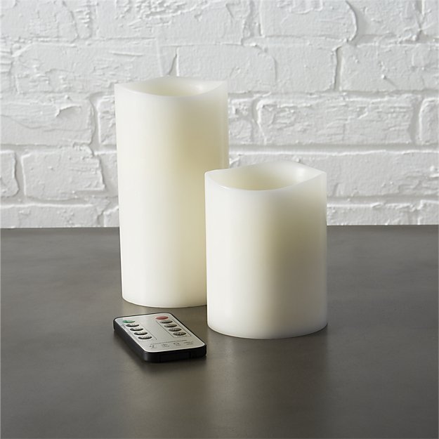 flameless LED pillar candles CB2