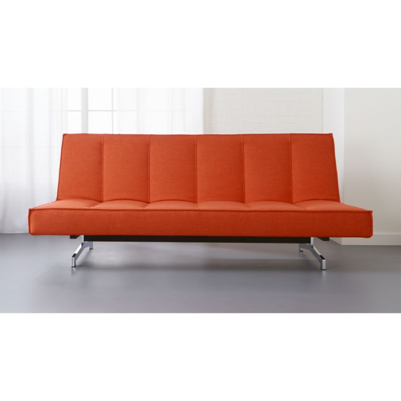 orange leather sleeper sofa