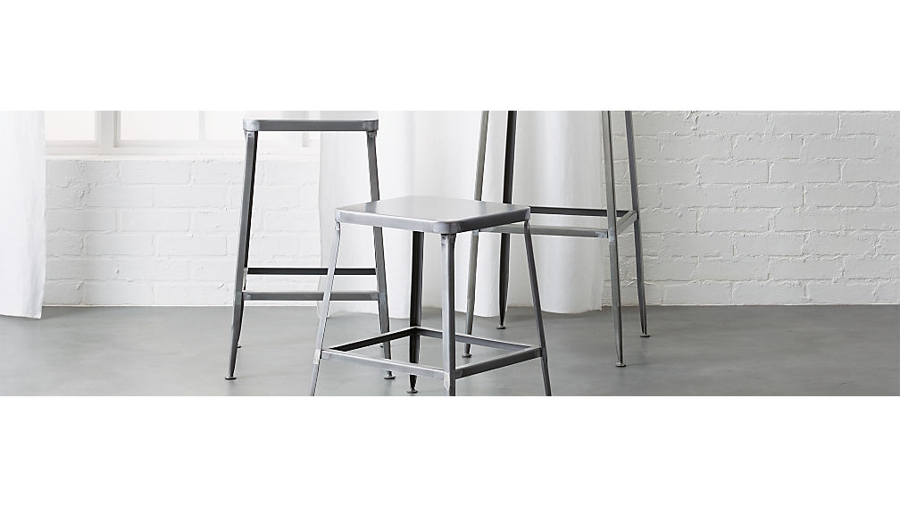 Flint Steel Bar Stools CB2 - Flint Steel Bar Stools CB2