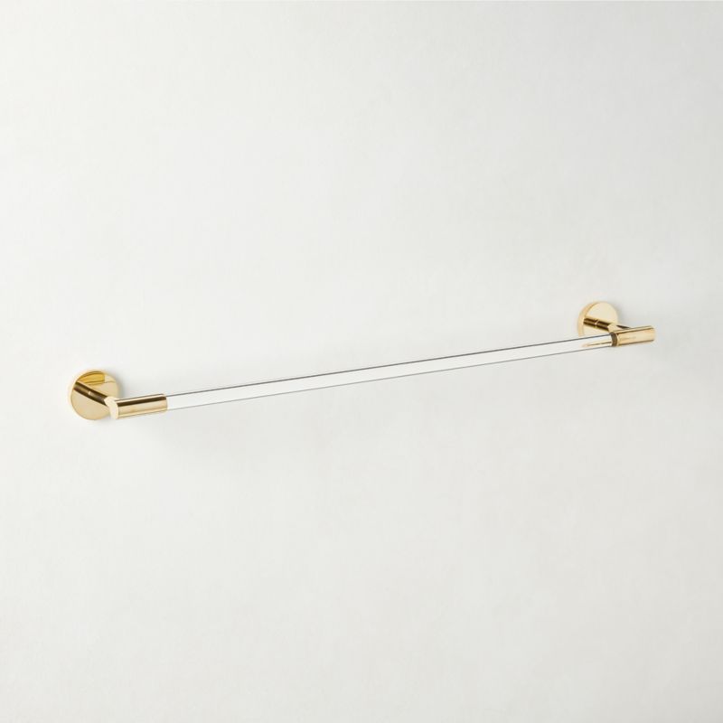 Flynn Crystal and Unlacquered Brass Towel Bar 24
