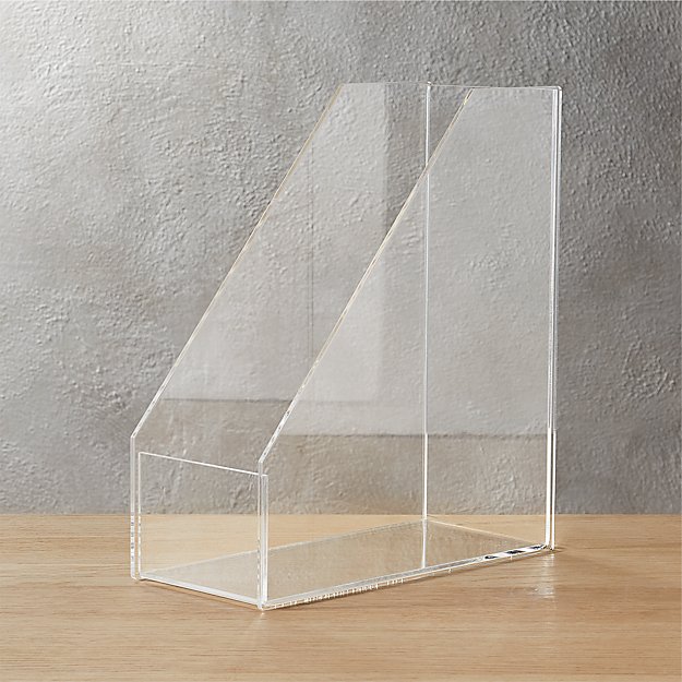 format acrylic magazine holder CB2