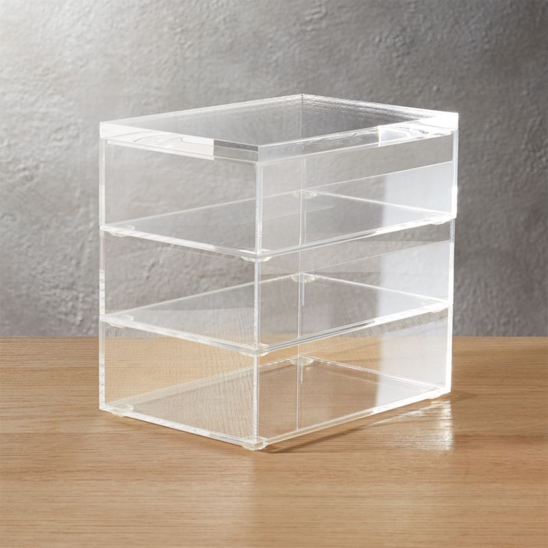 format acrylic stacking boxes set CB2