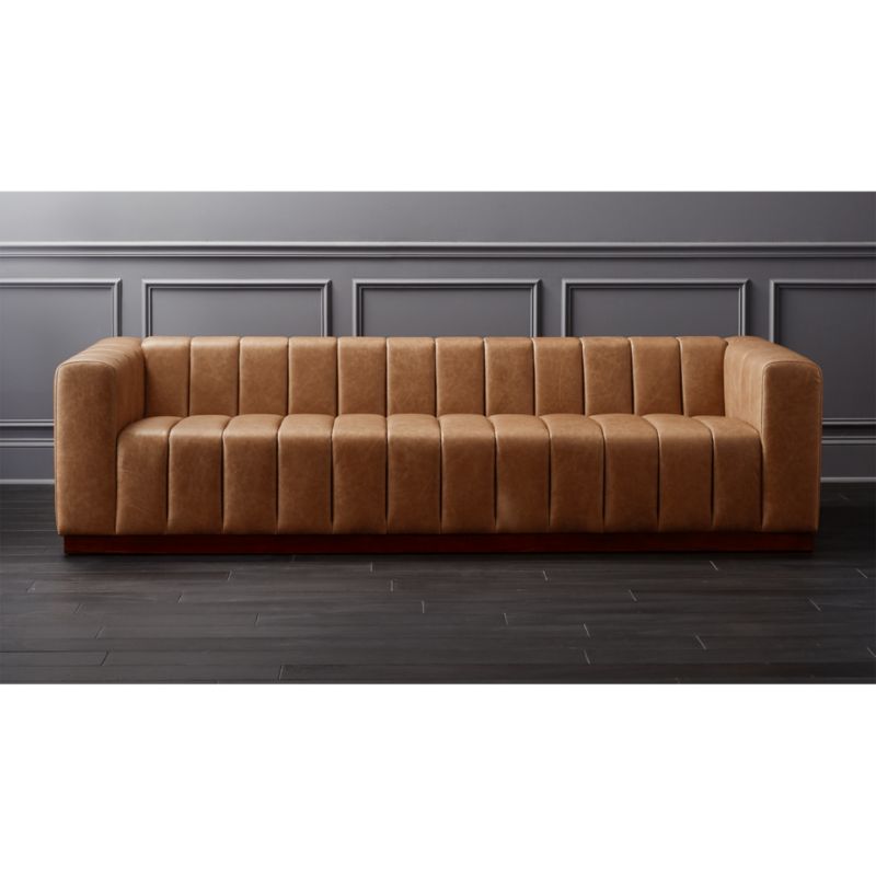 slim line leather sofa