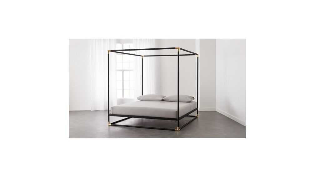 frame black king canopy bed + Reviews | CB2