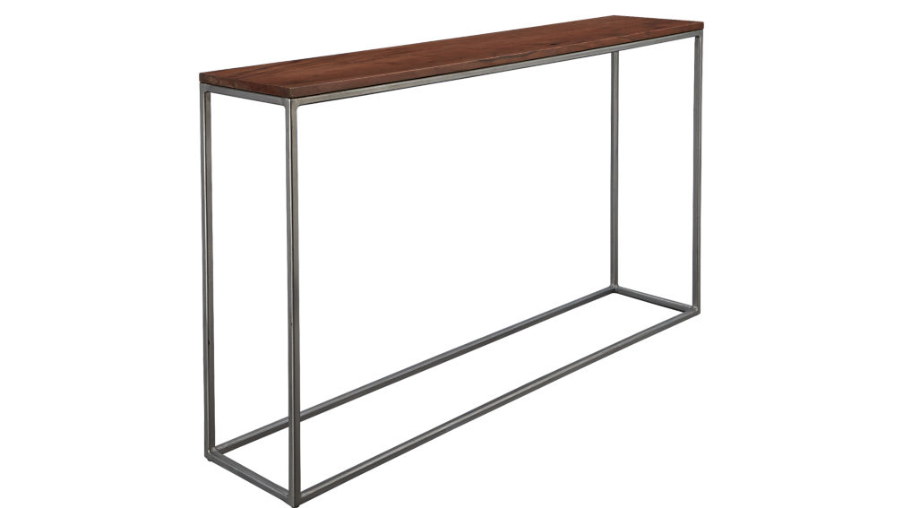 Slimline Console Table framework iron and wood console table | cb2 Slimline Console Table framework iron and wood console table | cb2
