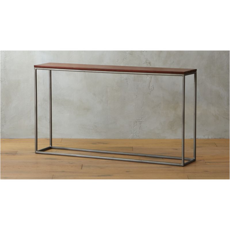 framework iron and wood console table CB2