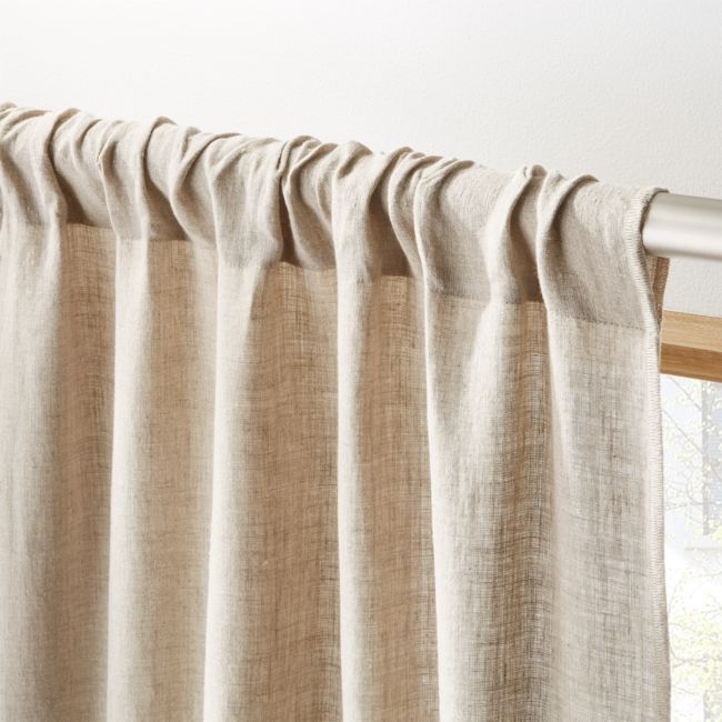 Online Designer Combined Living/Dining Natural Linen Curtain Panel 48