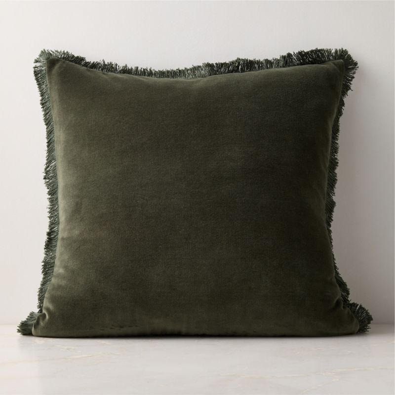 Bettie Forest Green Velvet Throw Pillow Cover 23