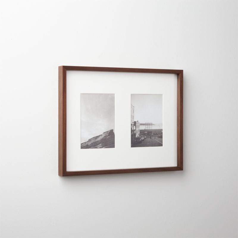 gallery walnut 2 5x7 picture frame | CB2