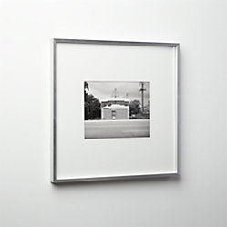 gallery brushed silver 16x20 picture frame | CB2
