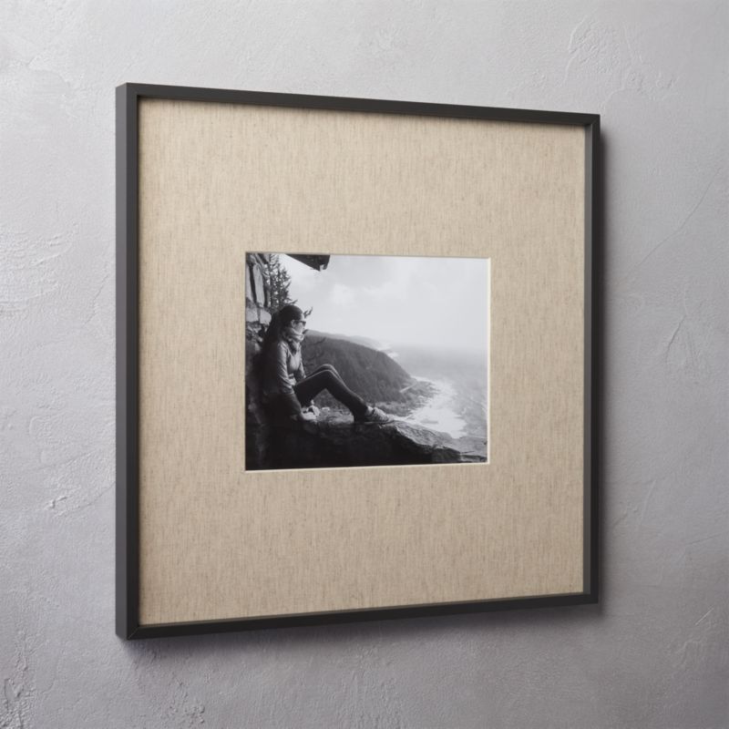 gallery carbon 8x10 picture frame with linen mat. | CB2