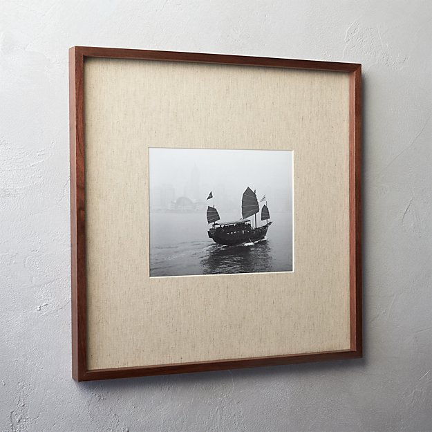 gallery walnut 8x10 picture frame with linen mat CB2