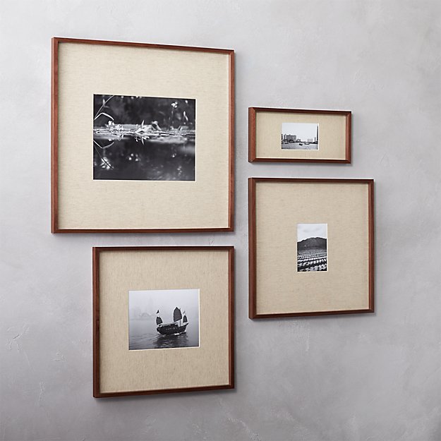 gallery walnut 4x6 picture frame with linen mat + Reviews | CB2