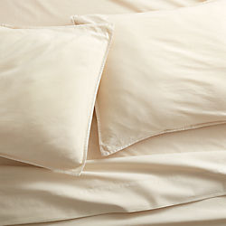 garment washed ivory organic cotton sheet sets
