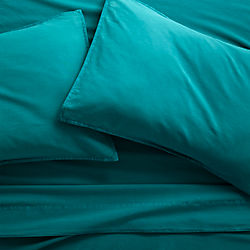 garment washed teal cotton sheet sets