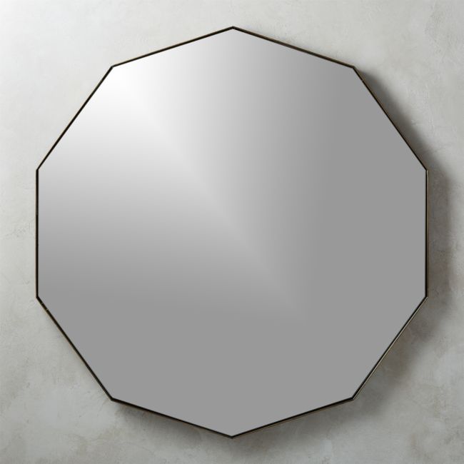 Online Designer Dining Room Geo Antiqued Brass Wall Mirror