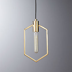 geometric brass pendant light