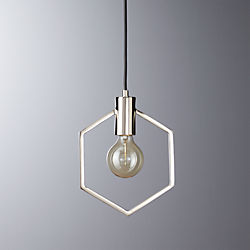 geometric silver pendant light