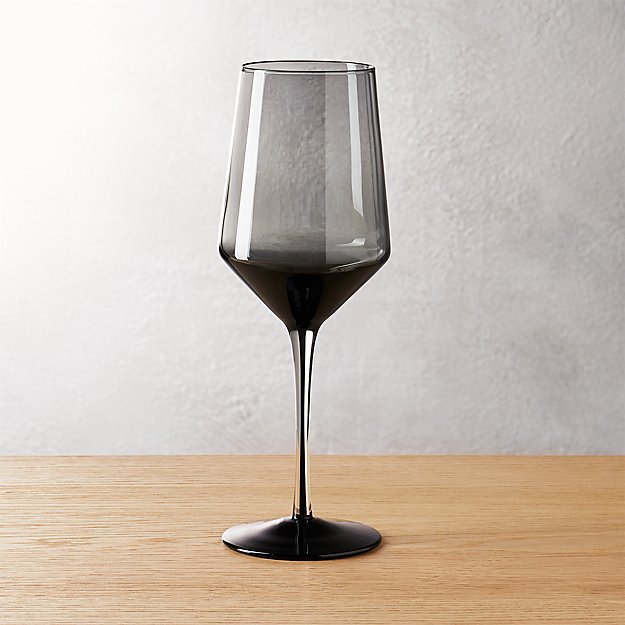 ghost smoke grey red wine glass CB2