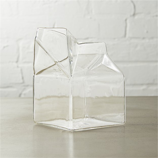 glass milk carton creamer CB2