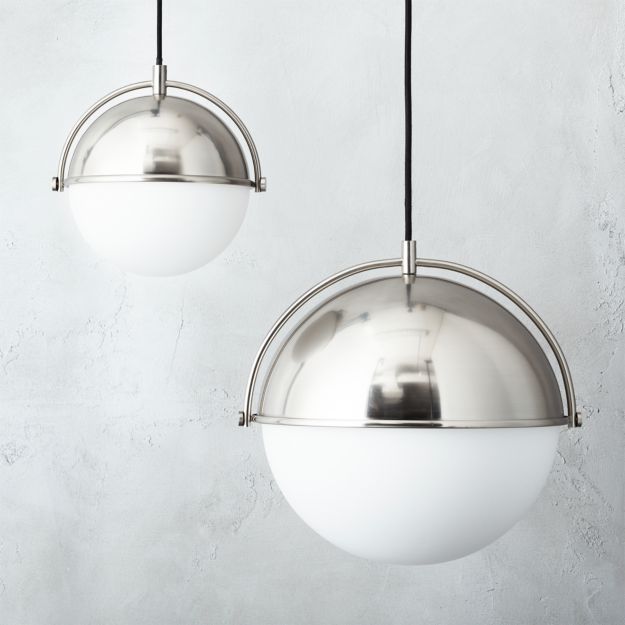 Globe Small Brushed Nickel Pendant Light + Reviews CB2