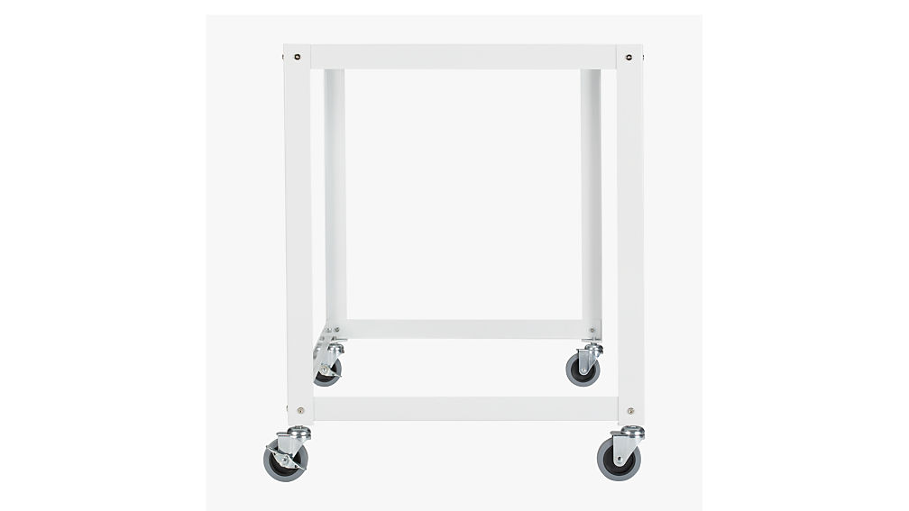 gocart white rolling desk CB2