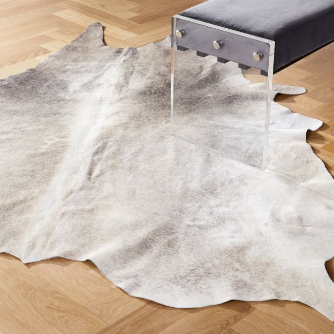 Online Designer Living Room Grey Cowhide Rug 5'x8'